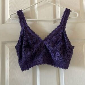 Parfait wireless bralette F/G cup size 36F uk or 36G US purple lace